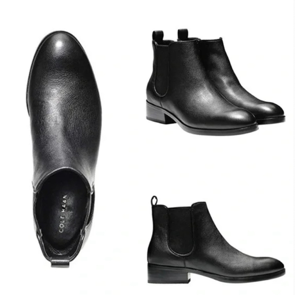 Cole Haan Landsman Bootie W06488 Women's Boots Black Leather size 8 B - Picture 1 of 15
